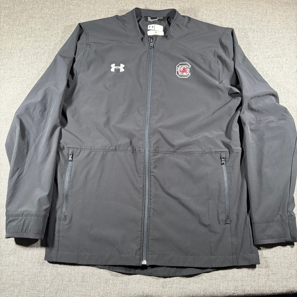 Under Armour South Carolina Gamecocks Jacket Mens Medium Black Full Zip Bomber
